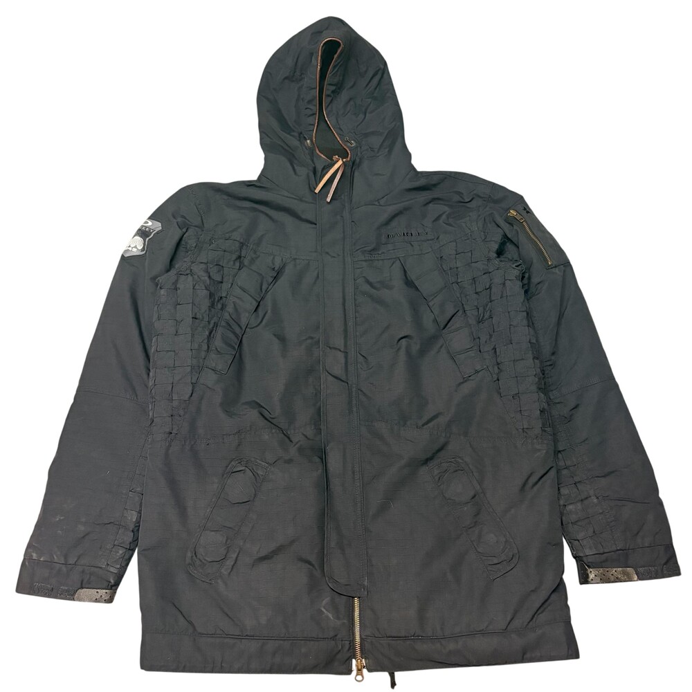 Oakley Ski Jacket Mens Small Black Nylon Hooded Tactical field snowboard